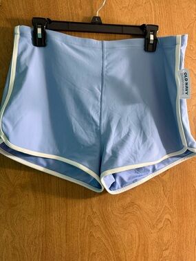Old Navy Light Blue Athletic Shorts with White Trim